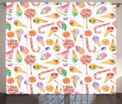 Yummy Candies Cakes Curtain