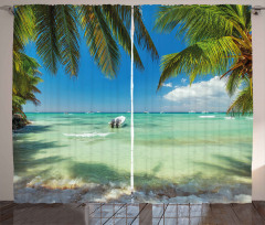 Surreal Sea Palm Tree Curtain