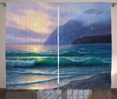 Ocean Morning Mountain Curtain