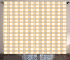 Checkered Shabby Old Curtain