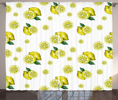 Lemon Slices Leaves Curtain