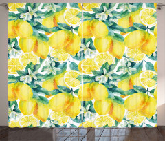 Lemon Citrus Branches Curtain
