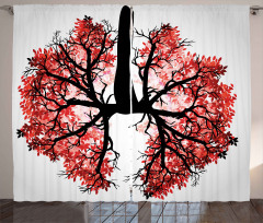 Human Lung Floral Healthy Curtain