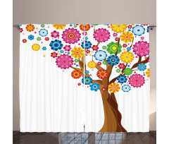 Tree Vibrant Blooms Curtain