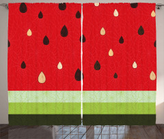 Watermelon Macro Fruit Curtain