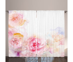 Pale Pink Roses Curtain