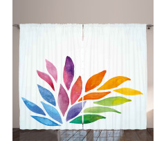 Rainbow Colored Flower Curtain