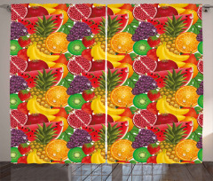 Tropical Fresh Fruits Curtain