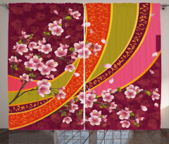 Sakura Blossom Japanese Curtain