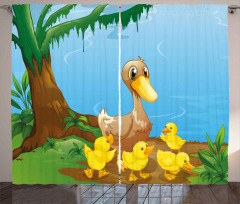 Duck and Ducklings Curtain