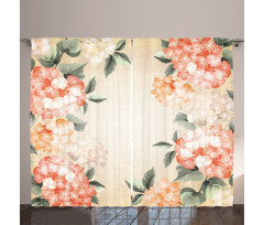Blooming Hydrangea Flowers Curtain