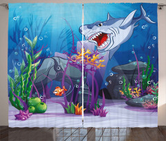 Evil Shark Little Fish Curtain