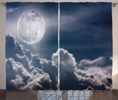 Celestial Photo Full Moon Curtain