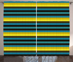 Striped Geometric Pattern Curtain
