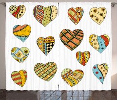Heart Shapes Pattern Curtain