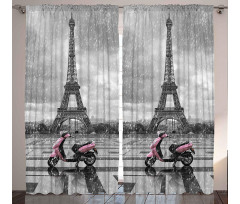 Paris Scene Moped Curtain