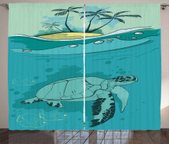 Sea Turtle Exotic Island Curtain
