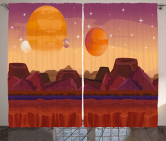 Planetary Graphic Curtain