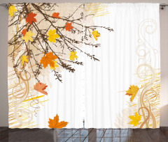 Maple Leaves in Autumn Curtain