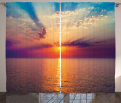 Dawn Sea Tranquil View Curtain