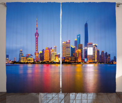 Shanghai City Skyline Curtain