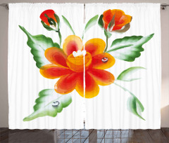Daffodils in Watercolors Curtain