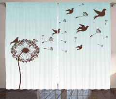 Dandelion Doves Bloom Curtain