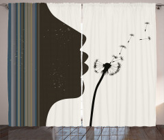 Woman and Dandelion Curtain
