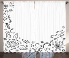 Botanical Sketchy Bouquet Curtain