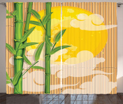 Bamboo Full Moon Clouds Curtain