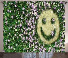 Smiley Emoticon on Grass Curtain
