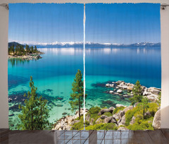 Tranquil Tahoe Shoreline Curtain
