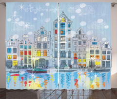 Amsterdam Canal Xmas Curtain
