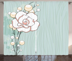 Romantic Rose Pearls Curtain