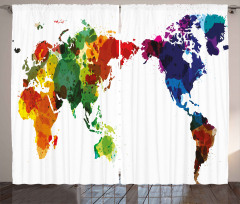 Abstract Wold Map Curtain