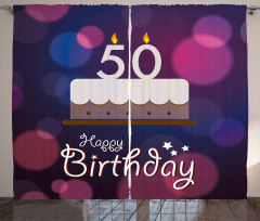 Cake Number Candles Curtain