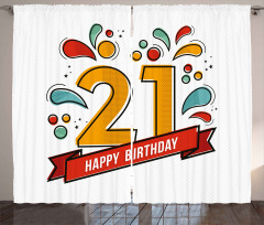 Digital 21 Birthday Curtain