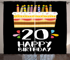 Party Cake Candles Curtain
