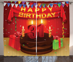 Cake Birthday Curtain