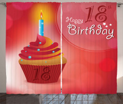 Cupcake Candles 18 Curtain