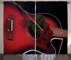 Guitar with Love Rose Curtain