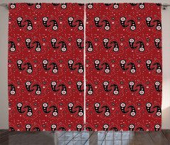Paisley Flowers Dots Curtain
