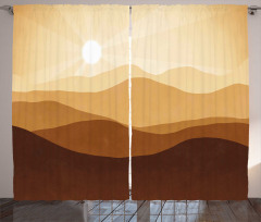 Abstract Sunrise Mountains Curtain