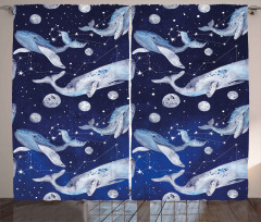 Whale Planet Cosmos Curtain