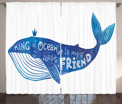 Whale King Friend Curtain