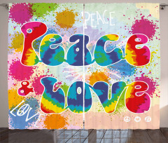 Peace and Love Funky Curtain