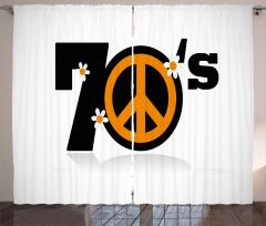 70's Peace Daisies Curtain