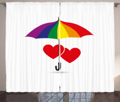 Hearts Umbrella Love Curtain