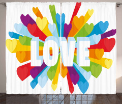 Love Burst Gay LGBT Curtain