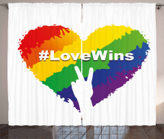 LGBT Colored Heart Curtain